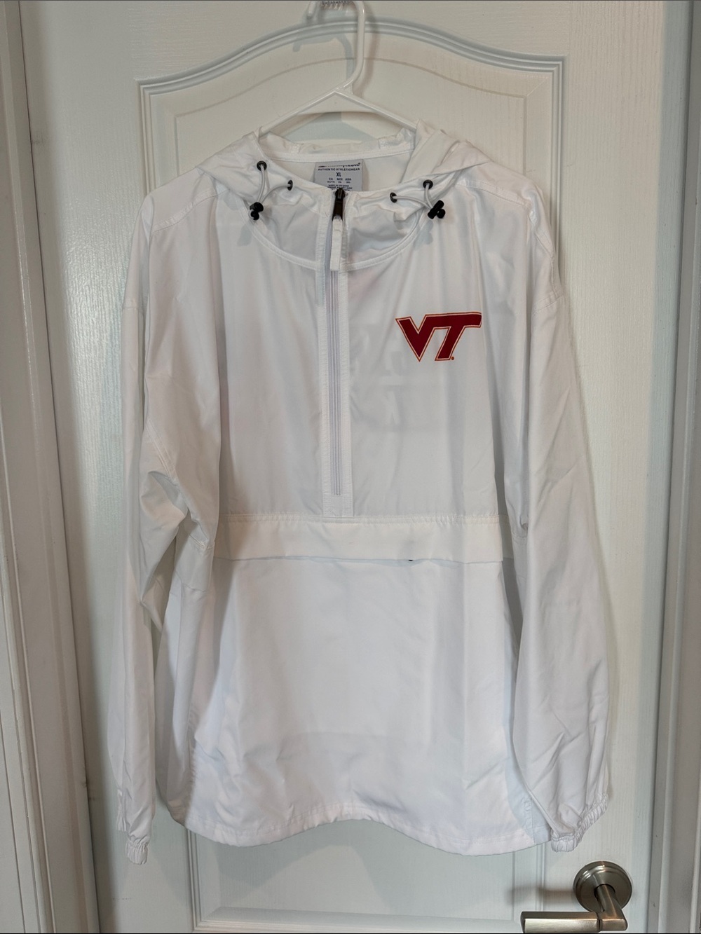 Virginia Tech Champion Full Zip White Lightweight Rain Jacket